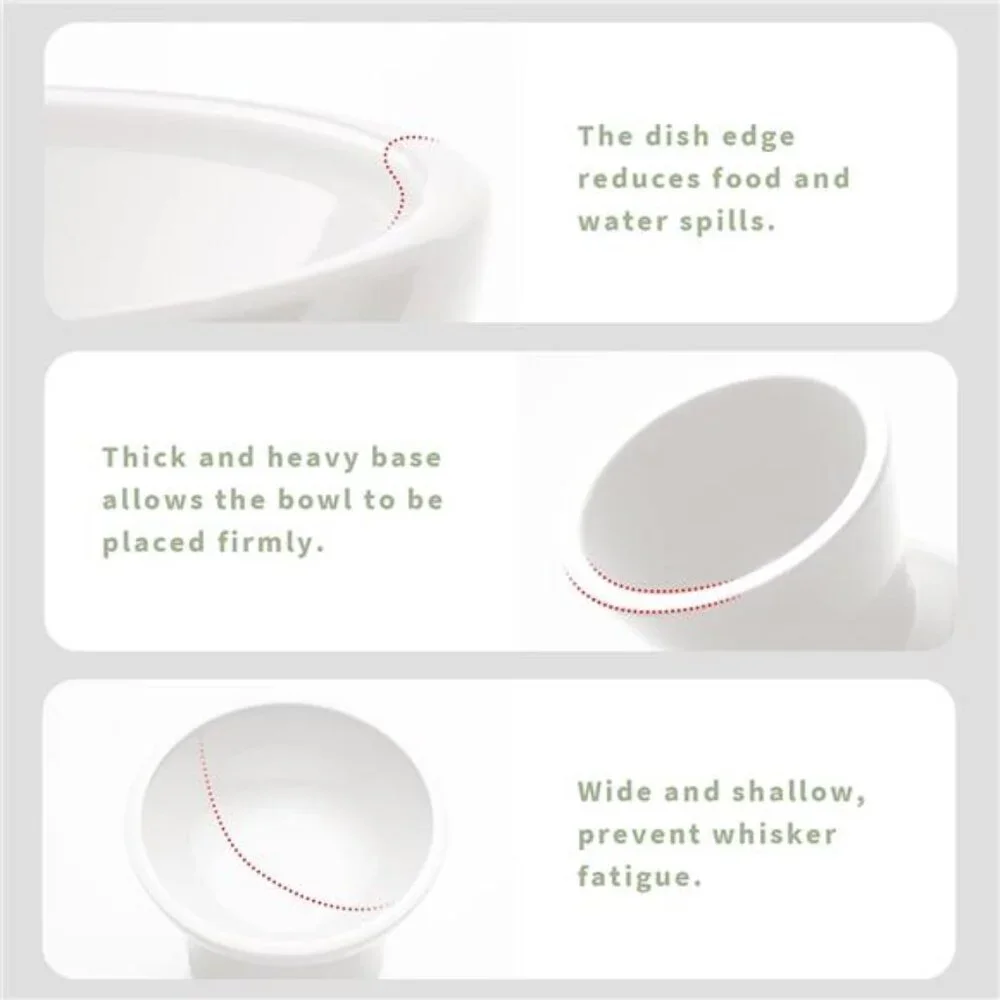 2 Extra Wide Raised Cat Food Bowl, Elevated Cat Bowls Anti-Vomiting Cat Feeder